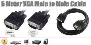 5M Metre S VGA 15 Pin Male to PC Laptop Plasma TV Cable  