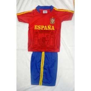 KIDS, childrens, boys & girls SPAIN ESPANA SOCCER SET JERSEY AND 