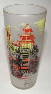 Vintage Drinking Glass China Town San Francisco CA Hudson Car Lees 