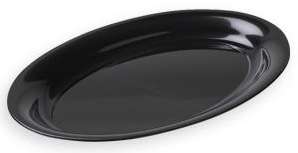 Plastic Serving Tray, Black Oval 12 x 8 13038  
