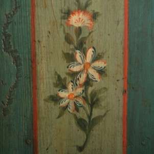 Antique German Original Painted Armoire/Shrunk Dated 1810 With Birds 