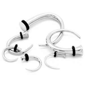 316L Stainless Steel Round Nail Claw Taper with O Rings   10g (2.6mm 