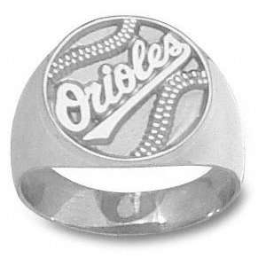  Sterling Silver ORIOLES Pierced Baseball Ring Size 10.5 Sports