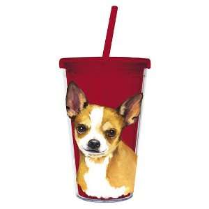 Chihuahua Insulated Tumbler With Straw 