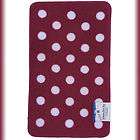 bathroom mat area throw rug pink with white polka dots