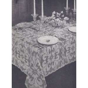 Vintage Crochet PATTERN to make   Shadow Filet Orchid Tablecloth. NOT 