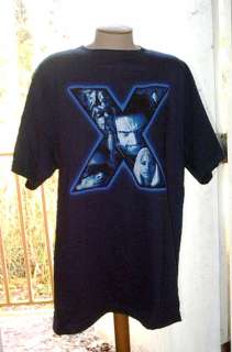 Men X Navy Blue Color Adult T shirt Large  