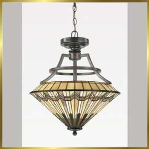 Tiffany Chandelier, QZTFAD2817VA, 2 lights, Antique Bronze, 17 wide X 