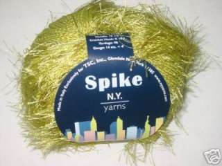 SPIKE Eyelash Ribbon yarn NY Yarns LIGHT OLIVE singles  