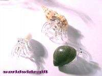 Hermit Crab Art Glass SeaShell doll house miniature  