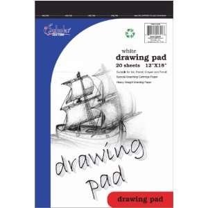 iScholar Drawing Tablet, 20 Sheets, 12 x 18 Inches, White 