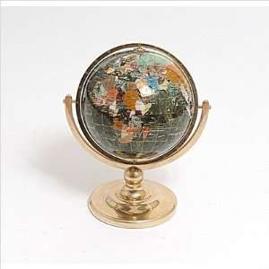   Modern Handicrafts Aerugo Globe Pedestal Stand Round Base Silver NG008