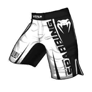 Venum Sparring MMA Fight Shorts   Black & White  Sports 