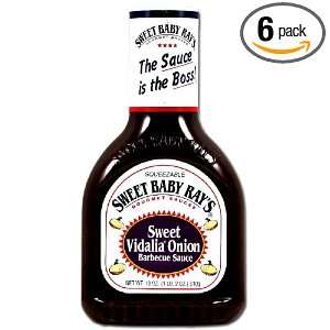 Sweet Baby Rays Barbecue Sauce, Vidalia Onion, 18 Ounce (Pack of 6 